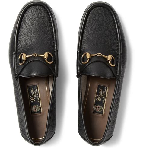 gucci men's classic pebbled leather horsebit loafer|gucci leather horsebit loafer review.